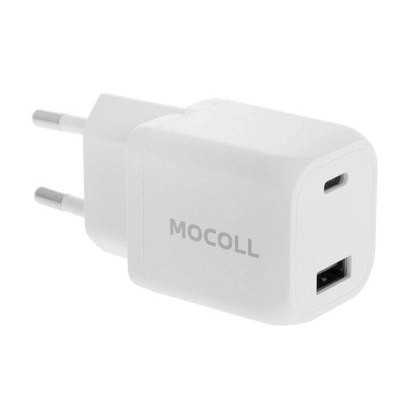 Купить Сетевое зарядное устройство Зарядное устройство Mocoll 33W Fast Charge Type-C/Type-A White